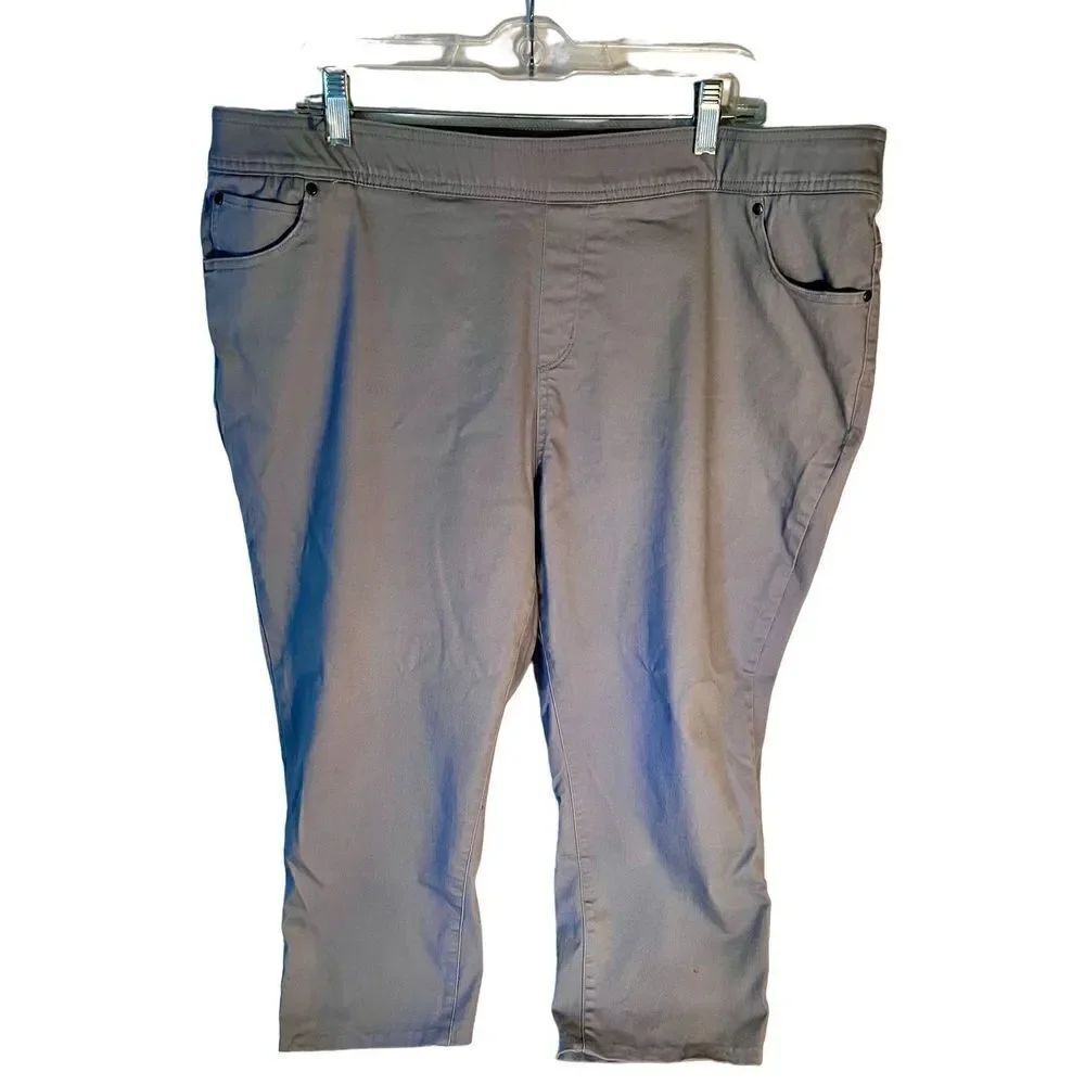 Kim Rogers Gray Cropped Slip On Pants Size 20WS